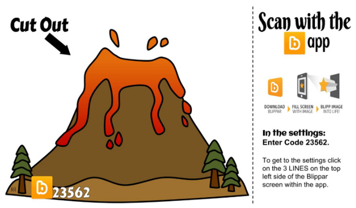 Volcano augmented reality blipp